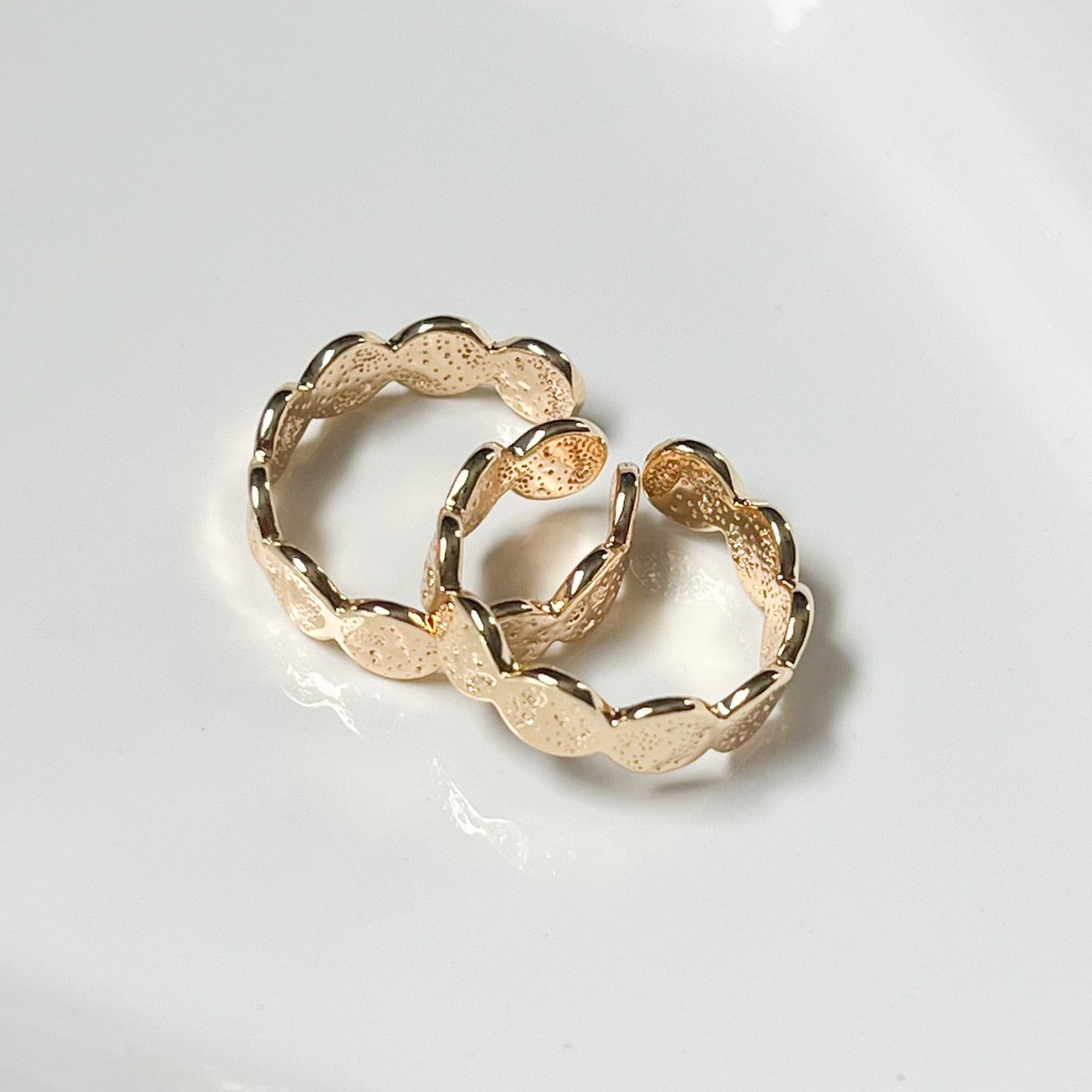 Golden Sun Hammered Ring