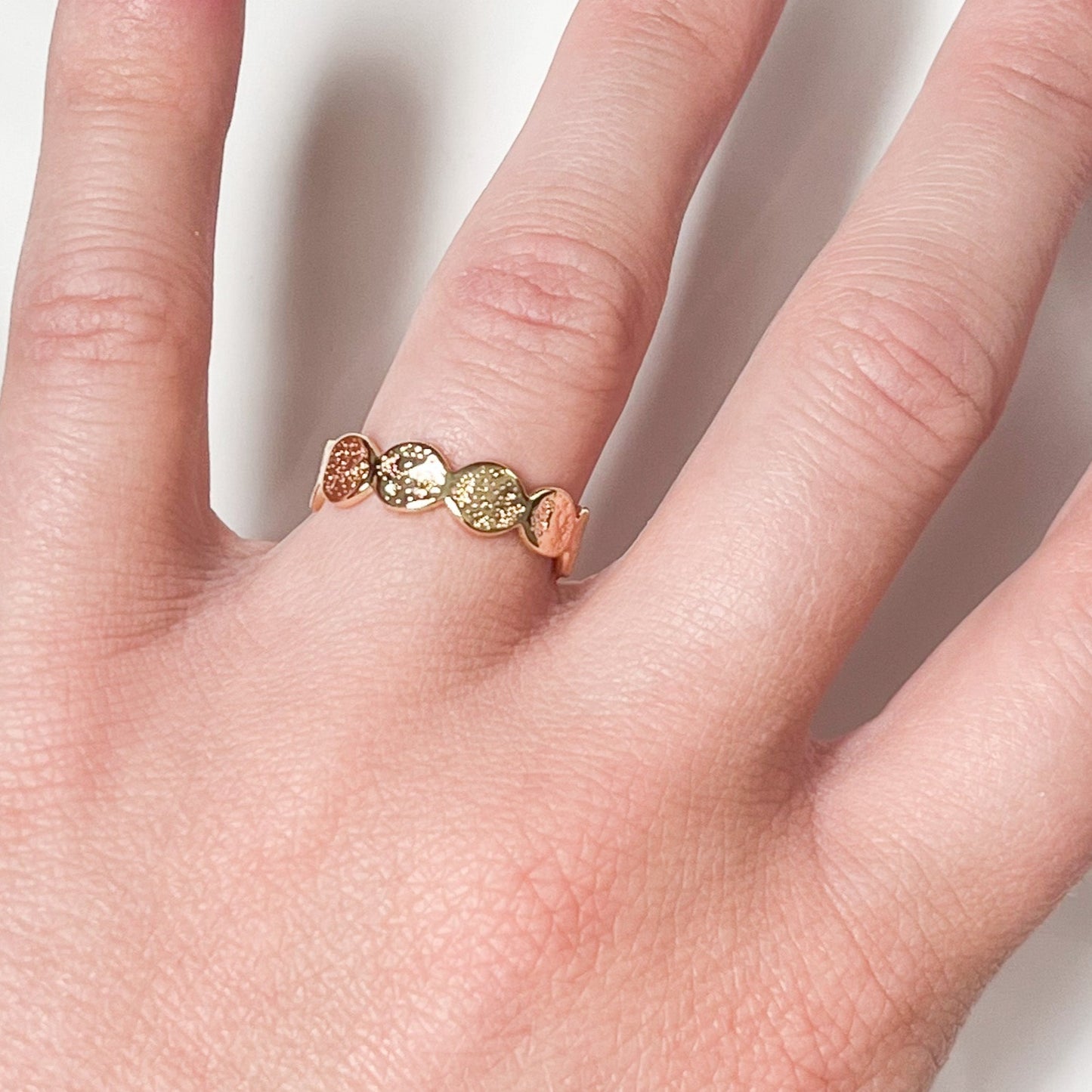 Golden Sun Hammered Ring