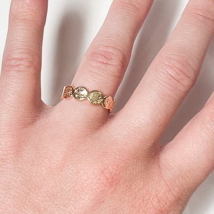 Golden Sun Hammered Ring