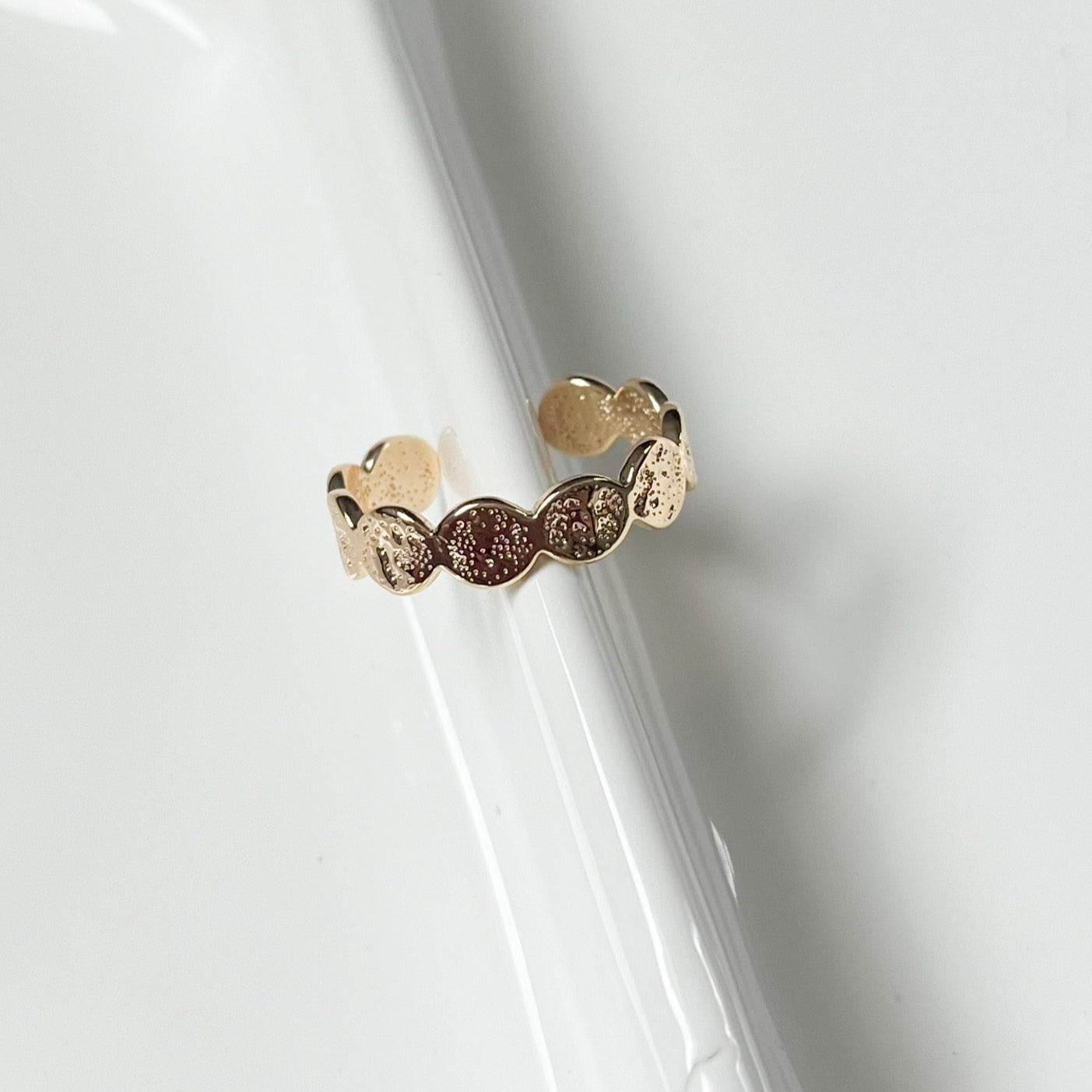 Golden Sun Hammered Ring