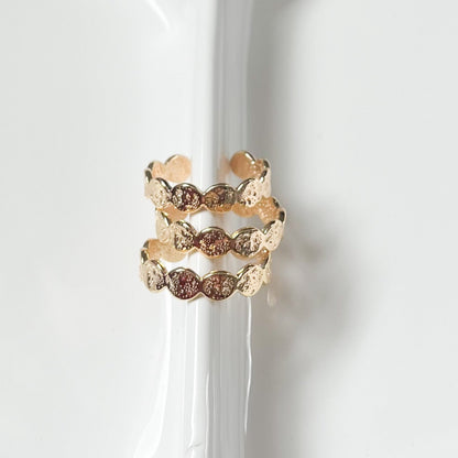 Golden Sun Hammered Ring