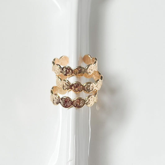 Golden Sun Hammered Ring