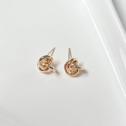 Minimalist Gold Knotted Stud Earrings