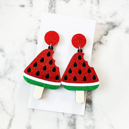 Watermelon Sparkle Statement Earrings