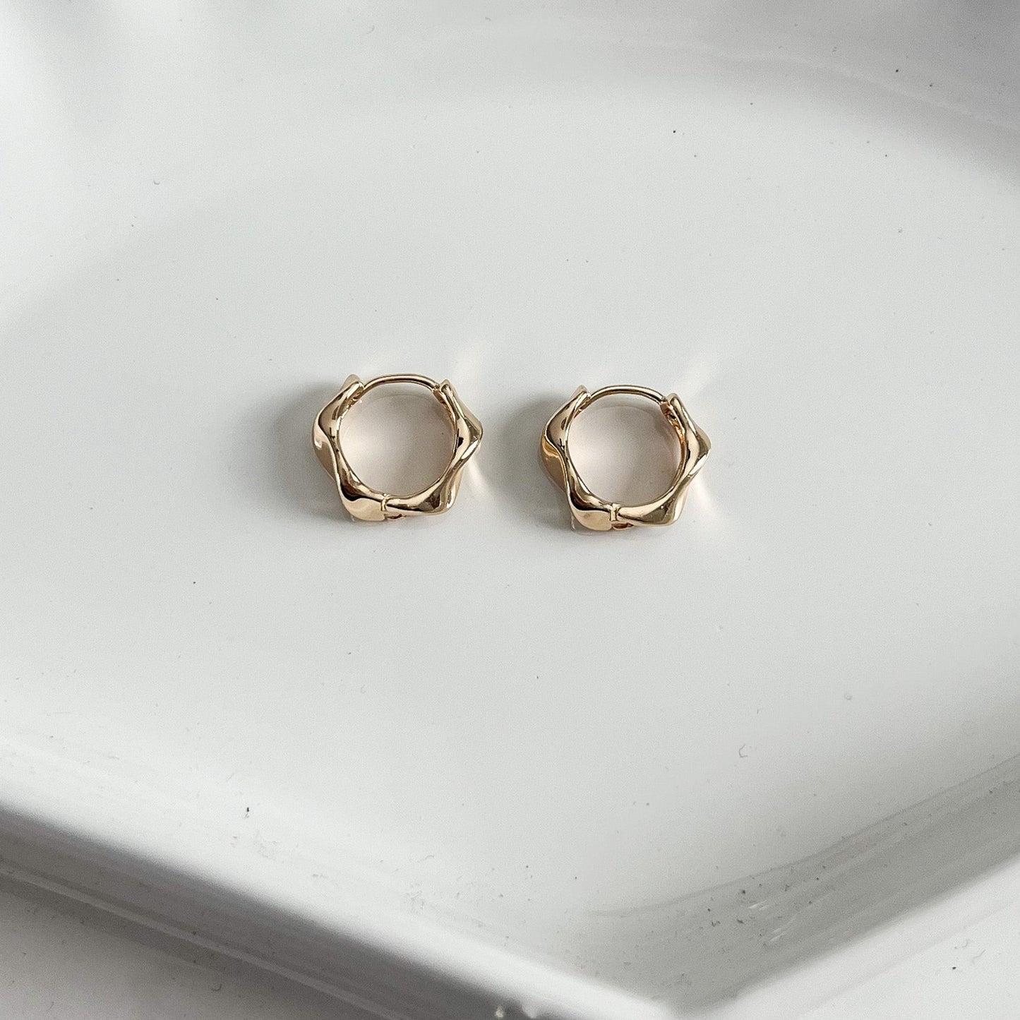 Here Comes the Sun Little Gold Hoop Earrings