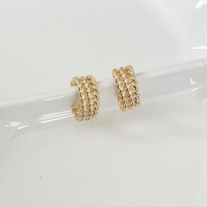 Gold Sunny Holiday Hoop Earrings