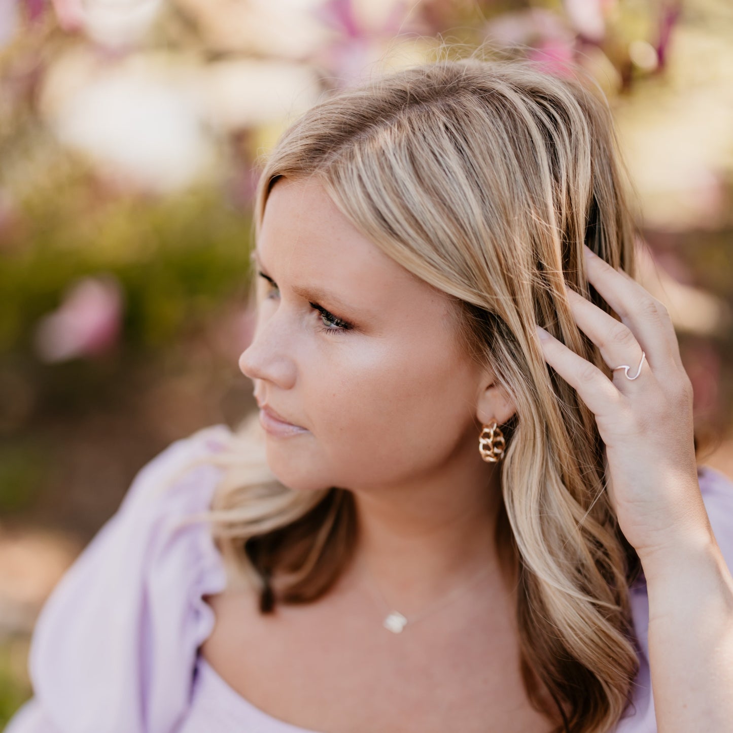 Gold Chain Link Hoop Earrings