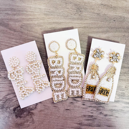 Cheers to the Bride Statement Earrings