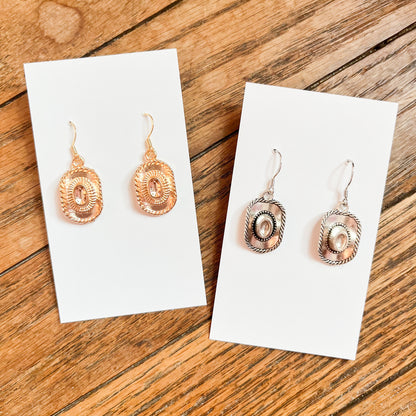 Antique Silver Cowboy Hat Earrings