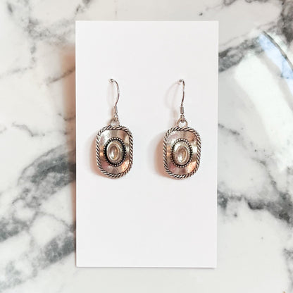 Antique Silver Cowboy Hat Earrings