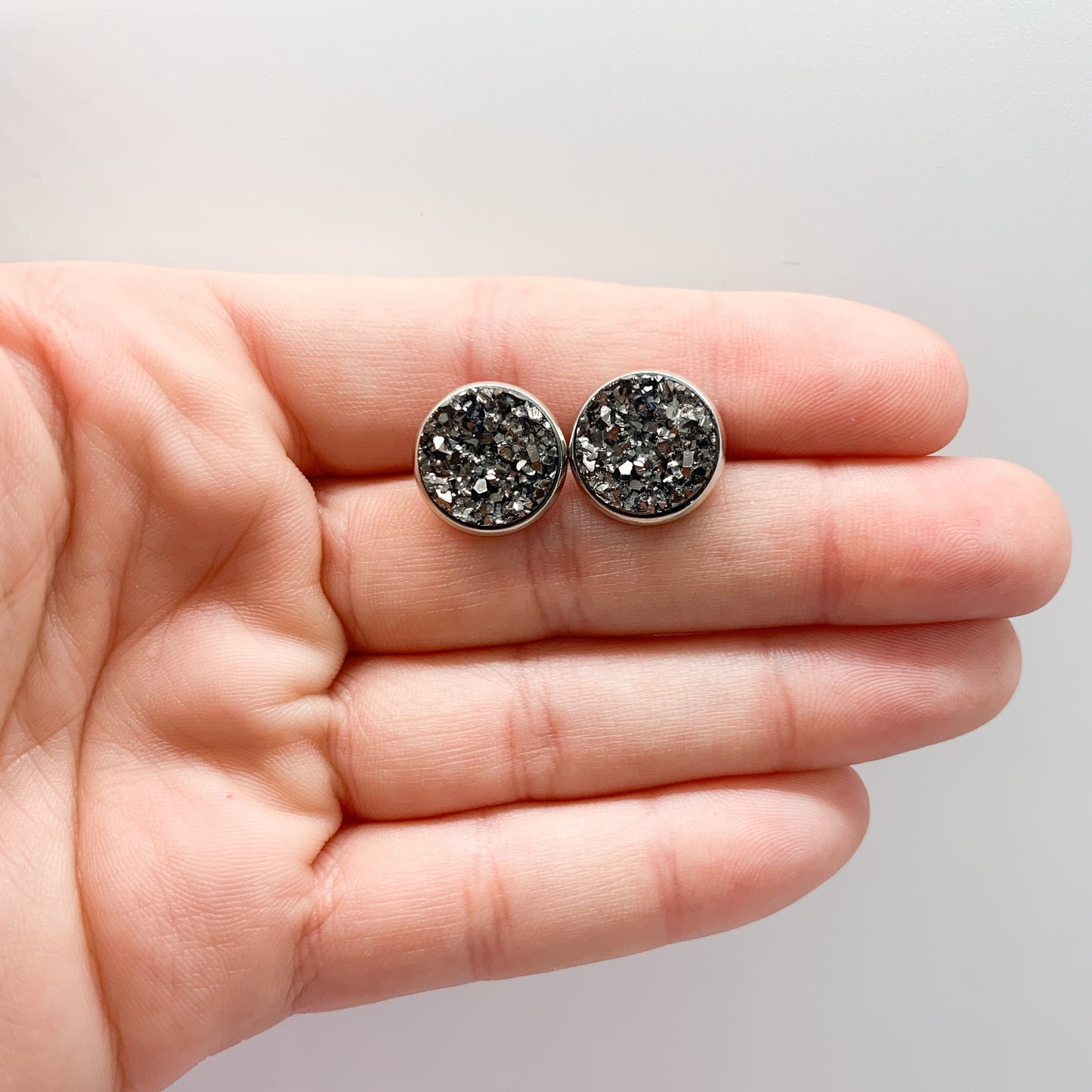 Gunmetal Stud Earrings