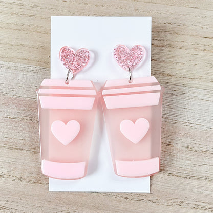 Pink Love Latte Statement Earrings
