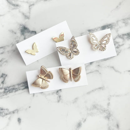 Golden Butterfly Stud Earrings
