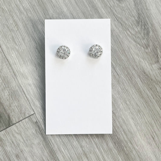 Silver Cubic Zirconia Stud Earrings