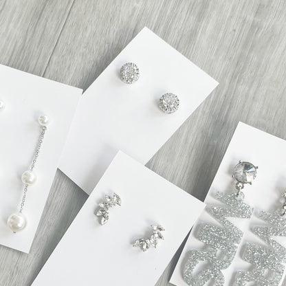 Silver Cubic Zirconia Stud Earrings