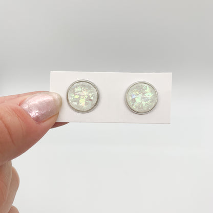 Faux Opal Stud Earrings