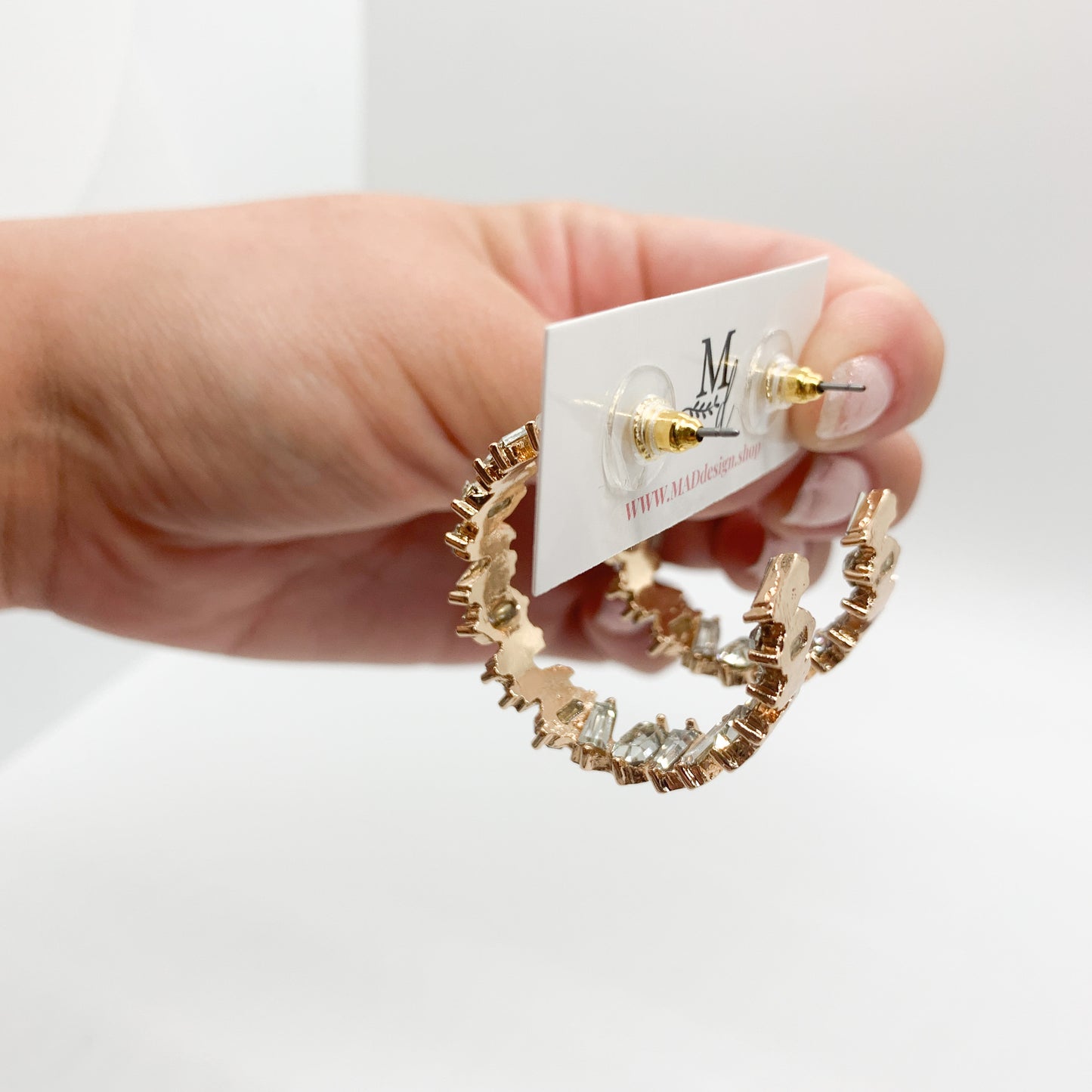 Golden Diamond Hoop Earrings